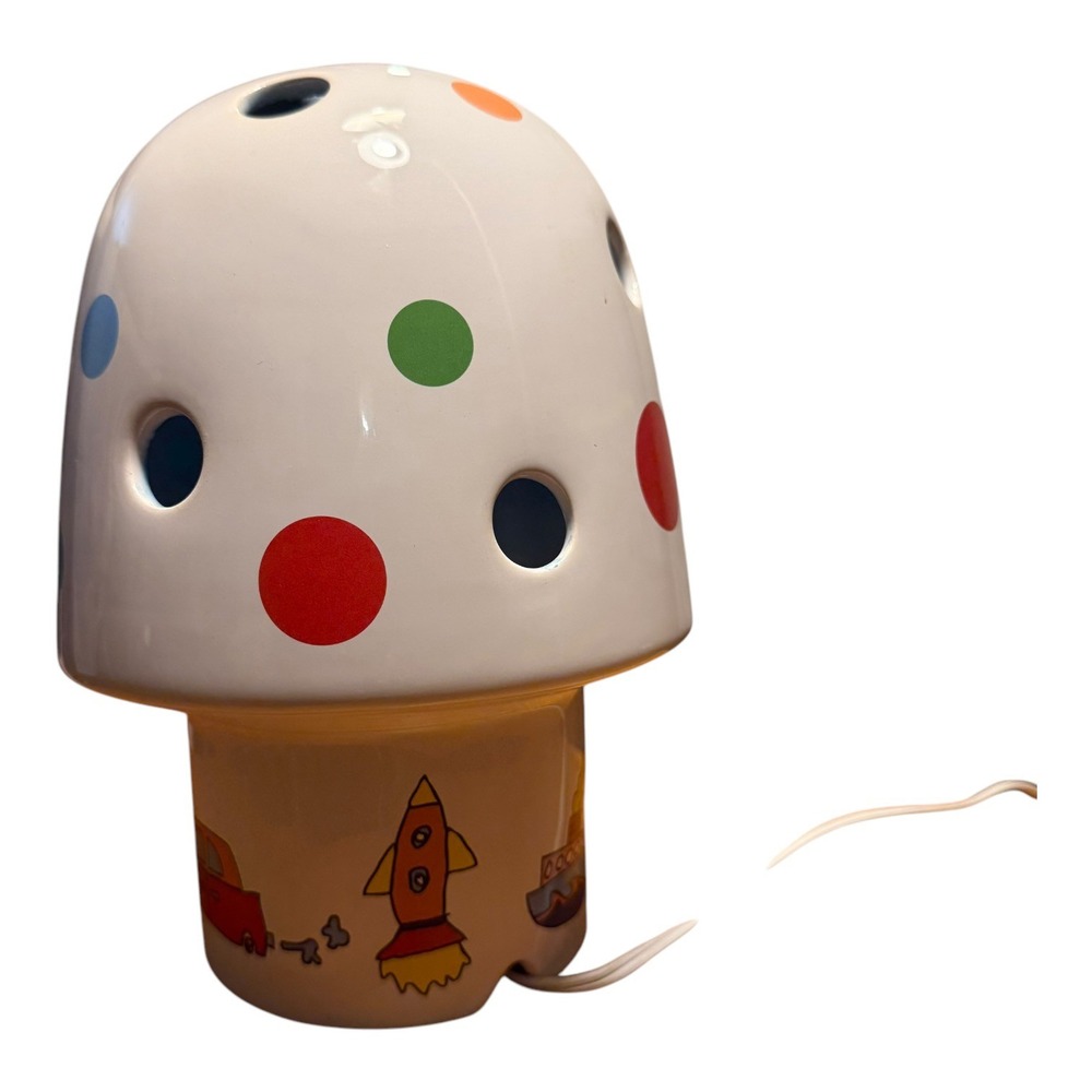 MUSHROOM TOADSTOOL LAMP by WHITE RABBIT ENGLAND Ceramic Nightlight Lamp 9" Tall - Picture 8 of 12